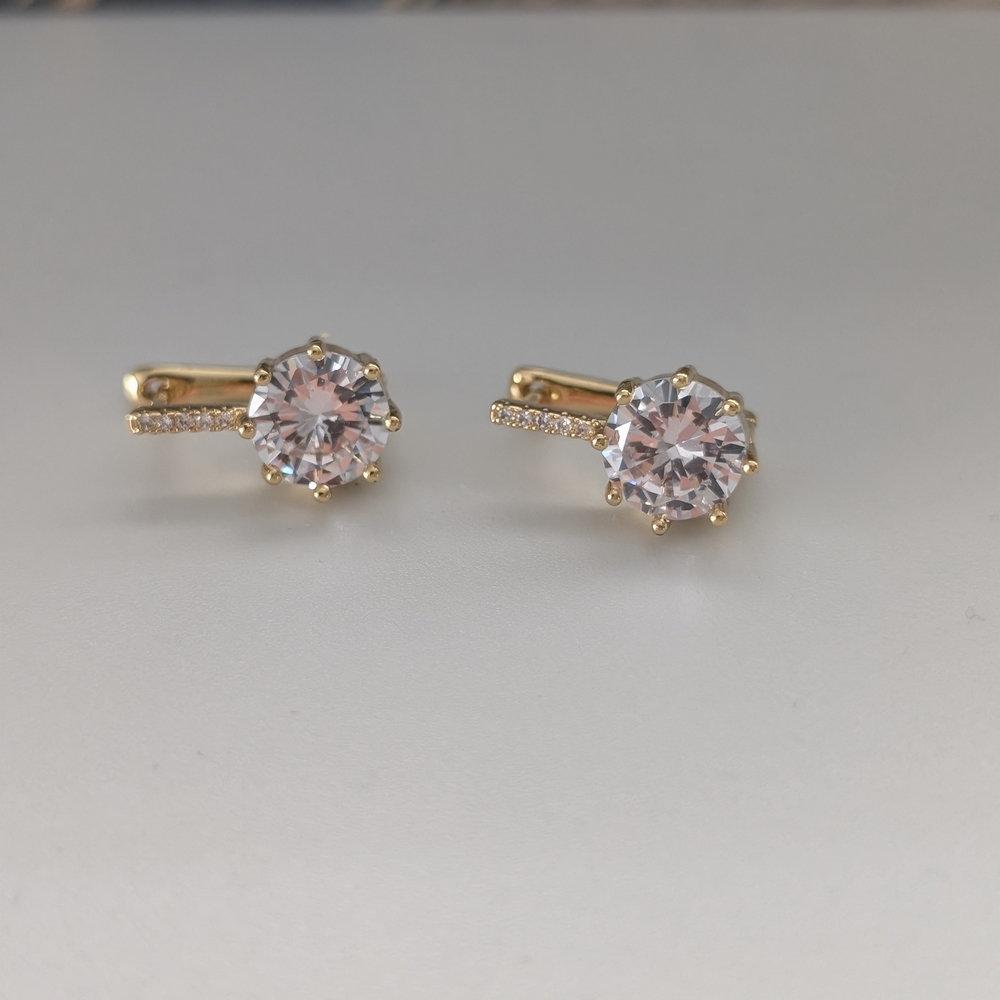 14K Elegant Gold Plated Earrings - Picture 3 of 3